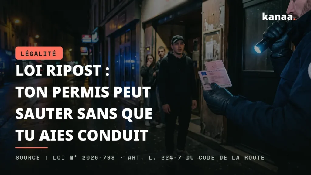 Loi RIPOST : ton permis peut sauter sans que tu aies conduit